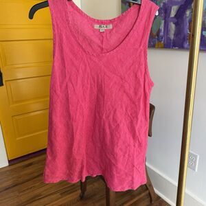 FLAX  Designs   Linen Tunic, size  M Pink  Sleeveless 100% Linen